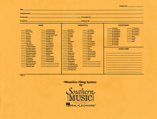 Musidex Band/Orchestra Concert Size Filing Envelope