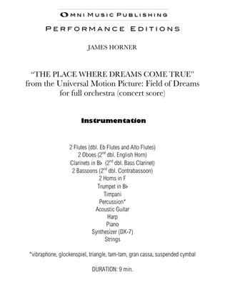 Theme From 'field Of Dreams' - Score Only