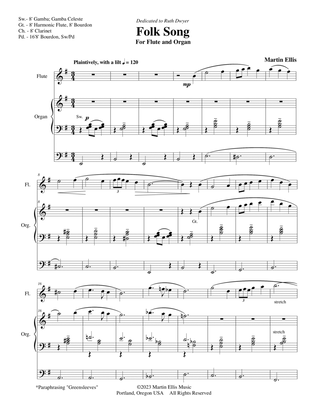 Folk Song for Flute and Organ (Organ Duet Optional)