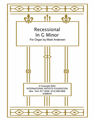 Book cover for Recessional In G Minor for organ by Mark Andersen