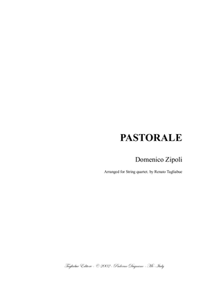 Book cover for PASTORALE from "Sonate d'intavolatura per Organo e Cembalo. Arr. for String quartet. With Parts