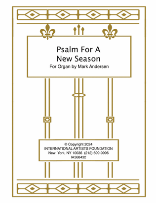 Book cover for Psalm For A New Season for organ by Mark Andersen