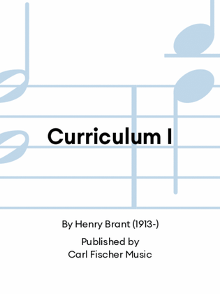 Book cover for Curriculum I