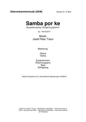 Book cover for "Samba por ke" für Gitarrenkammermusik (GKM5)