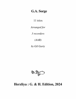 Book cover for 11 trios for organ (Arrangements for 3 recorders (AAB)) - Score Only