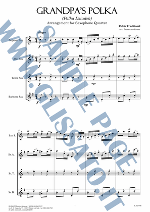 Book cover for Saxophone Quartet: Grandpa's Polka (score & parts)