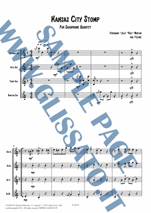 Book cover for Kansas City Stomp - Saxophone Quartet score & parts