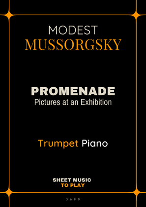 Book cover for Pictures at an Exhibition - Promenade - Bb Trumpet and Piano (Full Score and Parts)