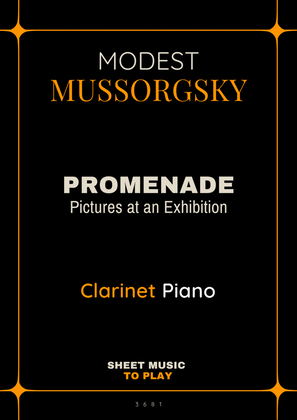 Book cover for Pictures at an Exhibition - Promenade - Bb Clarinet and Piano (Full Score and Parts)