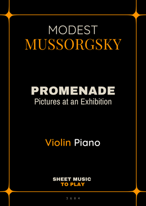 Book cover for Pictures at an Exhibition - Promenade - Violin and Piano (Full Score and Parts)