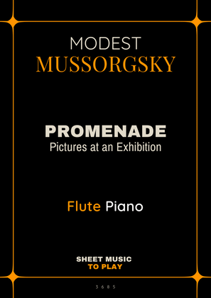 Book cover for Pictures at an Exhibition - Promenade - Flute and Piano (Full Score and Parts)