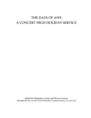 Book cover for The Days of Awe for Cantor and SSA Treble Chorus (Piano-Vocal Edition, S'fardic Hebrew Dialect)