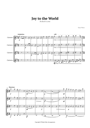 Book cover for Joy to the World by for Clarinet Quartet